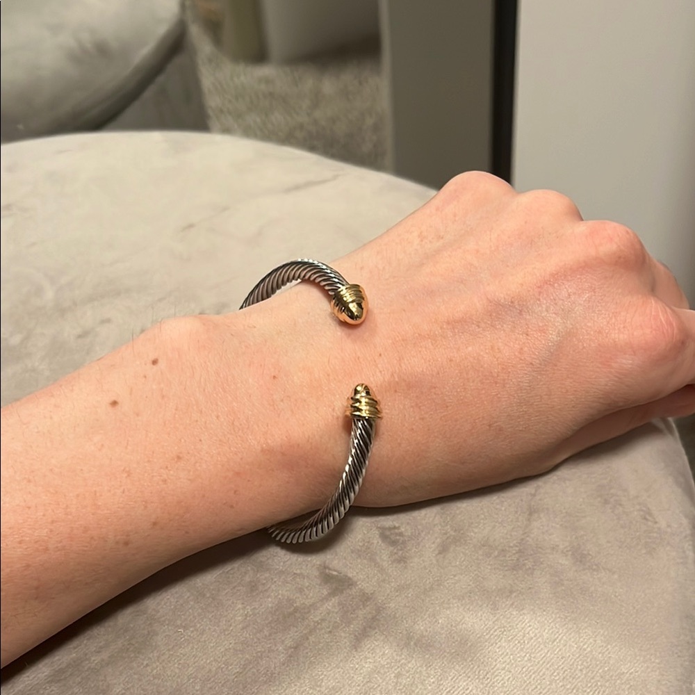 Nordstrom Rack Silver and Gold Twisted Cable Bracelet